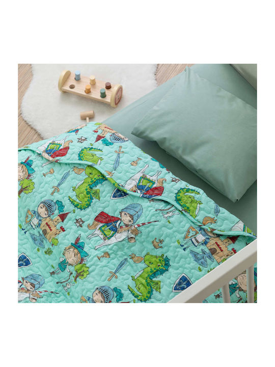 Borea Cotton Baby Quilt 110x140cm Turquoise