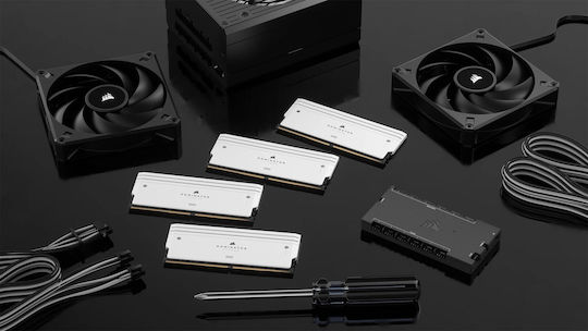 Corsair Dominator Titanium RGB XMP White DDR5 64GB RAM με 2x32GB Modules και Ταχύτητα 6400 για Desktop