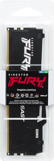Kingston Fury Beast RGB DDR5 με Module 1x32GB και Ταχύτητα 6000 για Desktop