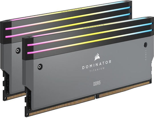 Corsair Dominator Titanium RGB EXPO 32GB DDR5 RAM mit 2 Modulen (2x16GB) und Geschwindigkeit 6000 für Schreibtisch