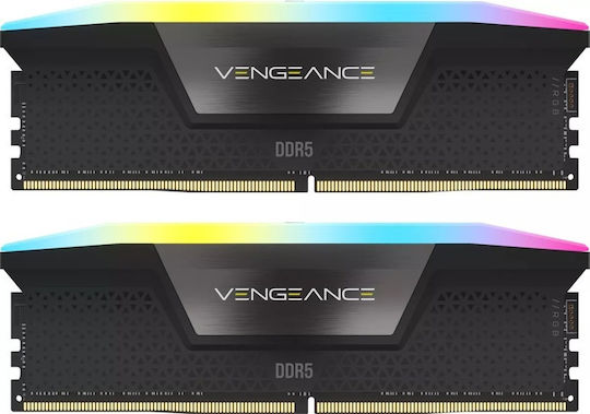 Corsair Vengeance RGB XMP DDR5 64GB RAM with 2x32GB Modules and Speed 5600 for Desktop