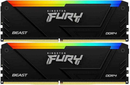 Kingston Fury Beast DDR4 32GB RAM με 2x16GB Modules και Ταχύτητα 3600 για Desktop