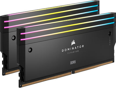 Corsair Dominator Titanium RGB 96GB DDR5 RAM mit 2 Modulen (2x48GB) und Geschwindigkeit 6400 für Schreibtisch