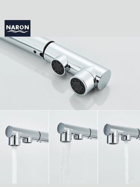 Naron Kitchen Faucet Counter with Shower Chrome