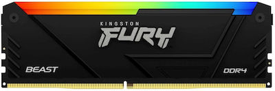 Kingston Fury Beast RGB 8GB DDR4 RAM cu Viteză 3600 pentru Desktop