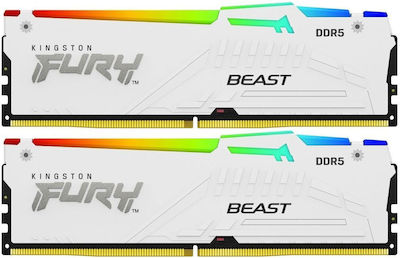 Kingston Fury Beast RGB 64GB DDR5 RAM με 2 Modules (2x32GB) και Ταχύτητα 5600 για Desktop