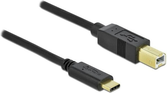 DeLock USB 2.0 Cable USB-C male - USB-B Μαύρο 3m 83666