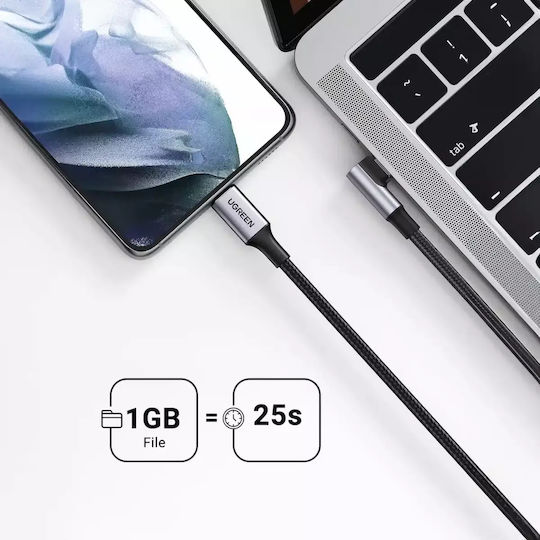 Ugreen US334 Braided USB 2.0 Cable USB-C male - USB-C 100W PD Μαύρο 2m 70645