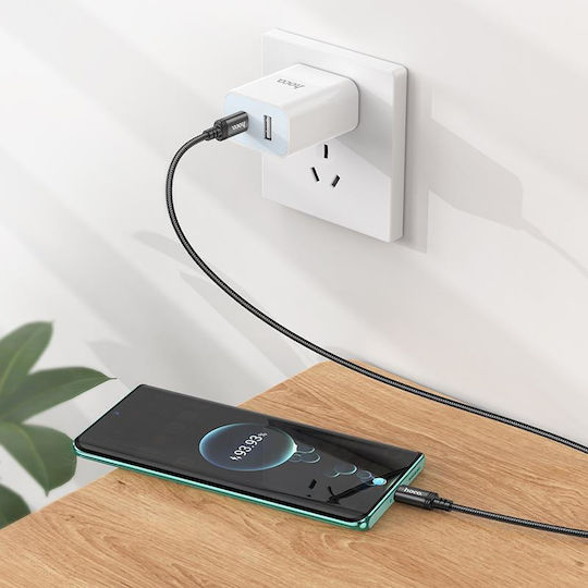 Hoco X91 Braided USB 2.0 Cable USB-C male - USB-C 60W Μαύρο 3m HC-X91-TCBK