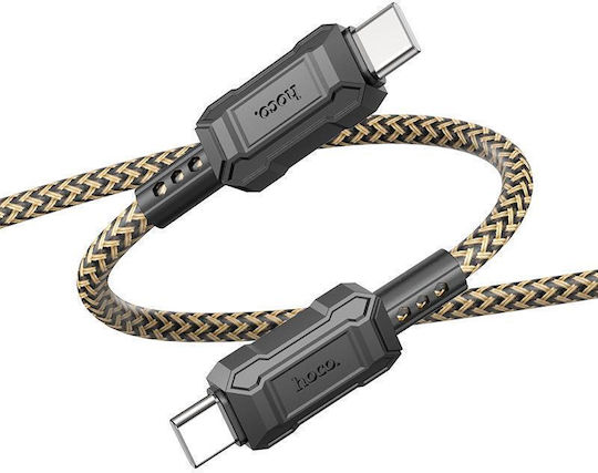 Hoco Leader X94 USB 2.0 Cable USB-C male - USB-C 60W PD Χρυσό 1m HC-X94TTGD