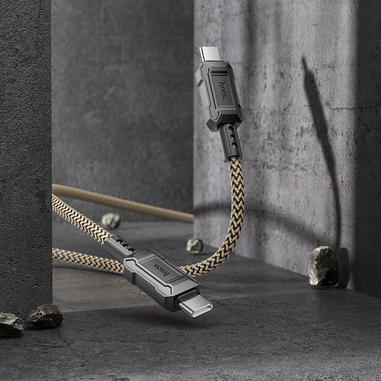 Hoco Leader X94 USB 2.0 Cable USB-C male - USB-C 60W PD Χρυσό 1m HC-X94TTGD