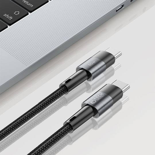 Tech-Protect Ultraboost Braided USB 2.0 Cable USB-C Male - USB-C 60W PD Gray 2m