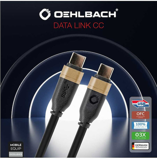 Oehlbach Data Link CC USB 3.1 Cable USB-C Male - USB-C Black 2m D1C33201