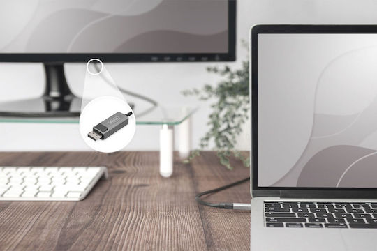 Digitus Magnetic Video Cable USB-C male - DisplayPort Μαύρο 2m DB-300334-020-S