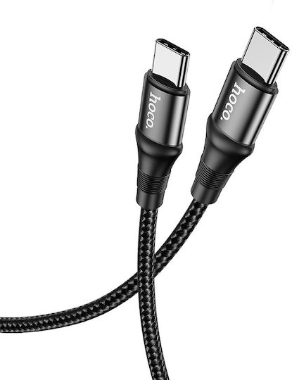 Hoco X50 Geflochtenes USB 2.0 Kabel USB-C männlich - USB-C 100W PD Schwarz 1m HOC-X50c-BK