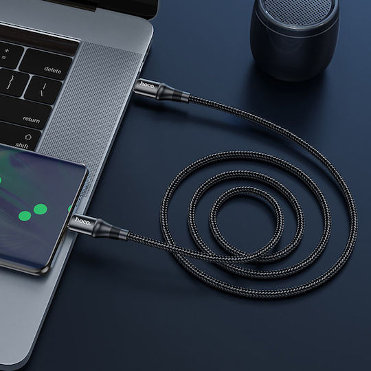 Hoco X50 Geflochtenes USB 2.0 Kabel USB-C männlich - USB-C 100W PD Schwarz 1m HOC-X50c-BK