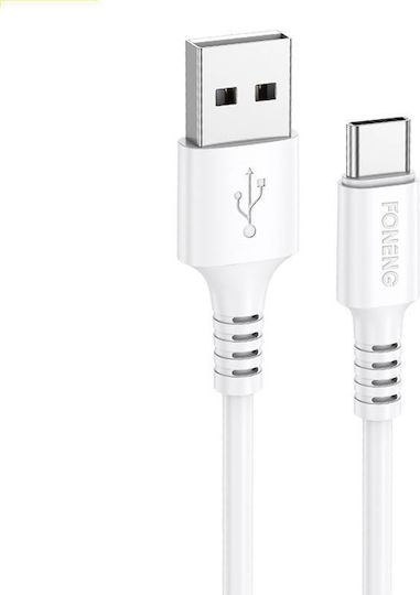 Foneng X85 USB 2.0 Cable USB-C male - USB-A Λευκό 1m