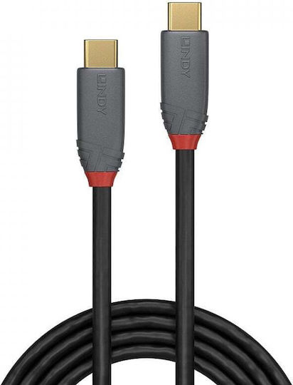 Lindy Anthra Line USB 2.0 Cable USB-C male - USB-C 100W PD Μαύρο 1.5m 36902