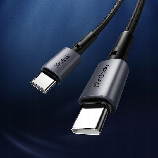 Mcdodo Плетен USB 3.0 Кабел USB-C Мъжки - USB-C 65W Захранване (PD) Черен 1м CA-3130
