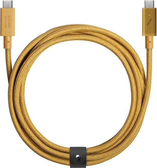 Native Union Belt USB 2.0 Cable USB-C Male - USB-C 60W PD Yellow 1.2m