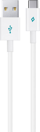 TTEC USB 2.0 Cable USB-C male - USB-A Λευκό 1.2m 2DK12B