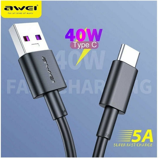 Awei CL-77T USB 2.0 Cable USB-C male - USB-A Λευκό 1m