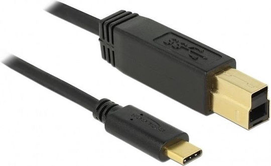 DeLock Кабел USB 3.1 Кабел USB-C мъжки - USB-B мъжки Черен 1м 83675