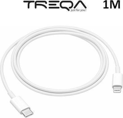 Treqa CA-1014 USB-C to Lightning Cable White 1m