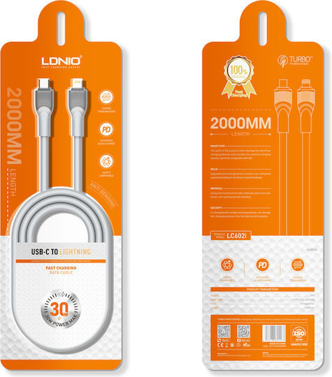 Ldnio LC602 USB-C to Lightning Cable 30W Γκρι 2m