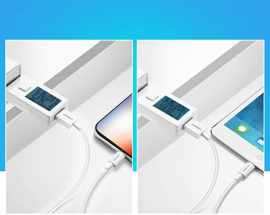 Ugreen US155 USB-A to Lightning Cable 12W Λευκό 1m (20728)