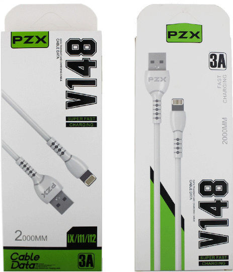 PZX Редовна USB-A към Lightning кабел Бял 2м (704)