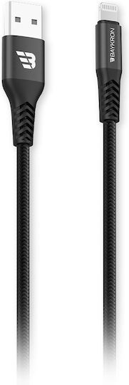 Baykron USB to Lightning Cable Μαύρο 1.2m (BA-LI-BLK1.2)