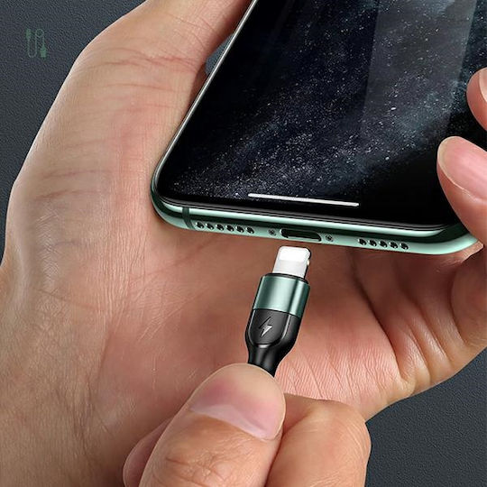 Usams SJ448 Плетена USB-A към Lightning кабел Зелен 1м (SJ448USBSG02)