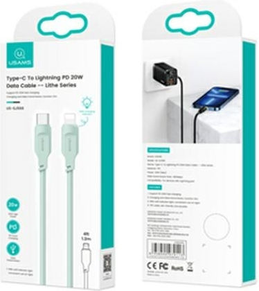 Usams US-SJ566 Regular la Cablu Lightning 20W Verde 1.2m (SJ566USB04)