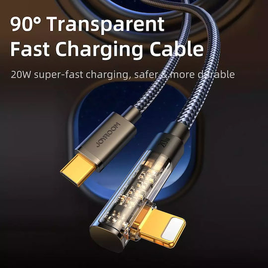 Joyroom S-CL020A6 Angle (90°) / Braided USB-C to Lightning Cable 20W Μπλε 1.2m