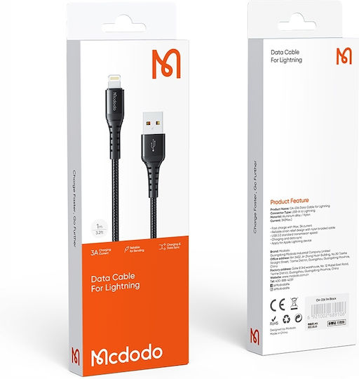 Mcdodo Braided USB-A to Lightning Cable 18W Μαύρο 3m (CA-2263)