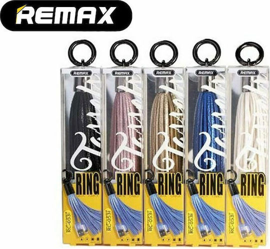 Remax Keychain USB to Lightning Cable Μπλε 0.08m (Tassels Ring)