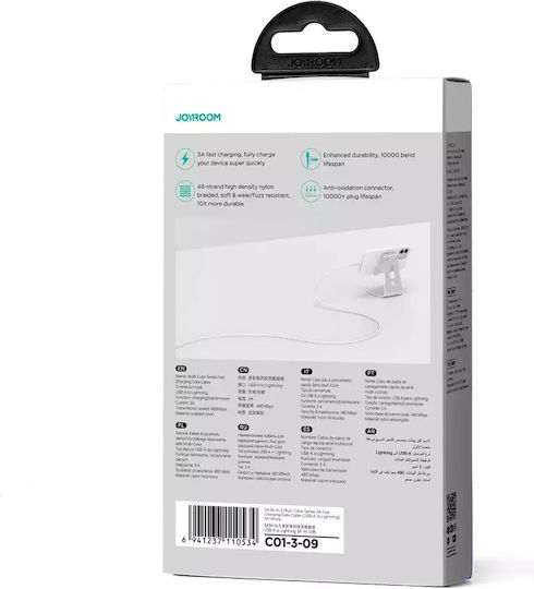 Joyroom Series Braided USB-A to Lightning Cable Λευκό 1m (SA34-AL3)