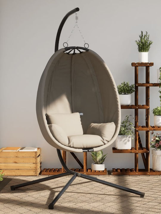 Fabric Swing Nest with Stand Beige with 150kg Maximum Weight Capacity L104xW100xH193cm