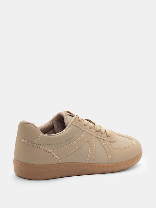 Sneaker mit doppelter Sohle Materialkombination 4270497-beige-dunkel