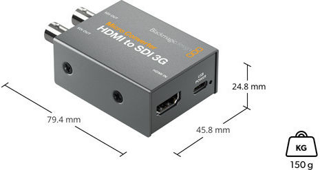 Blackmagic Design Micro Converter HDMI Umrechner HDMI / SDI männlich zu SDI / HDMI weiblich Silber 1 Stück