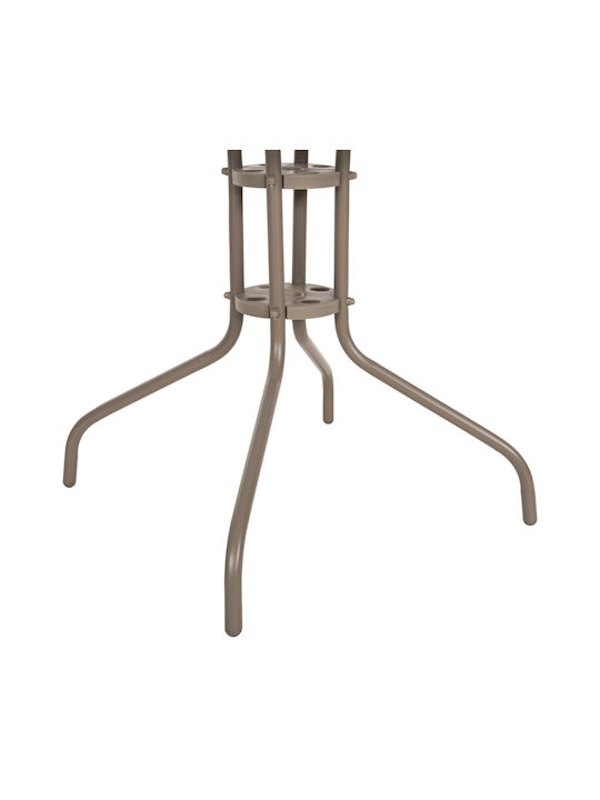 Figo Outdoor Dinner Free Standing Table with Glass Surface and Metal Frame Ecru 70x70x72cm