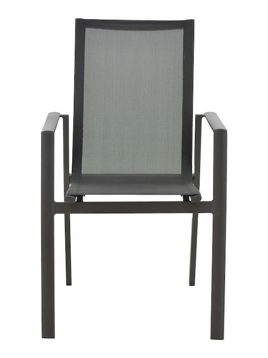 Outdoor Aluminum Outdoor Chair Dashiell Black 71x58x94cm