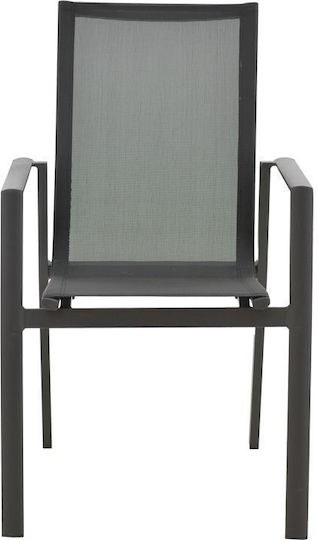 Outdoor Aluminum Outdoor Chair Dashiell Black 71x58x94cm