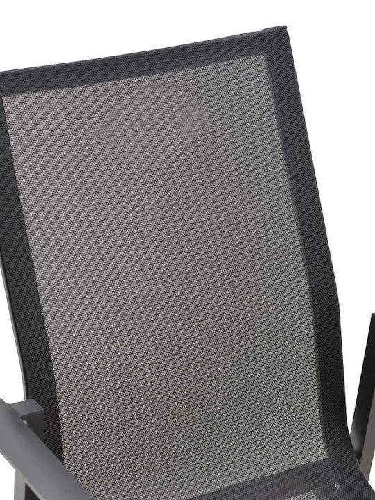 Outdoor Aluminum Outdoor Chair Dashiell Black 71x58x94cm