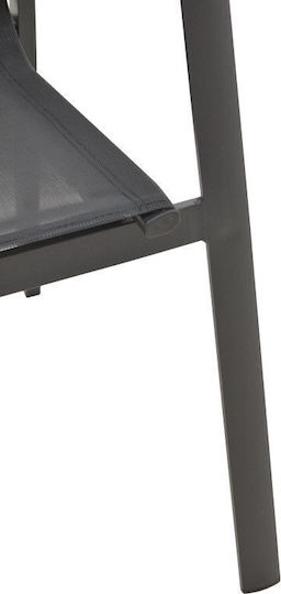 Outdoor Aluminum Outdoor Chair Dashiell Black 71x58x94cm