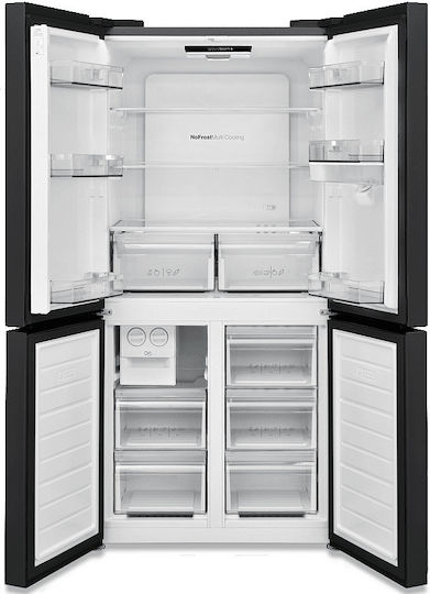 Finlux Side-by-Side Kühlschrank 488Es NoFrost H179xB84xT69cm. Schwarz FXCA FD6207