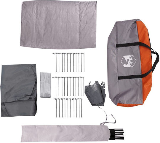 vidaXL Family Camping Tunnel Tent Gray For 9 People