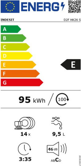 Indesit за 14 комплекта Ш60xВ85см. Inox