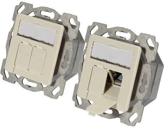 EFB Double Network Socket RJ45 Without Frame in White Color ET-25133.1V1